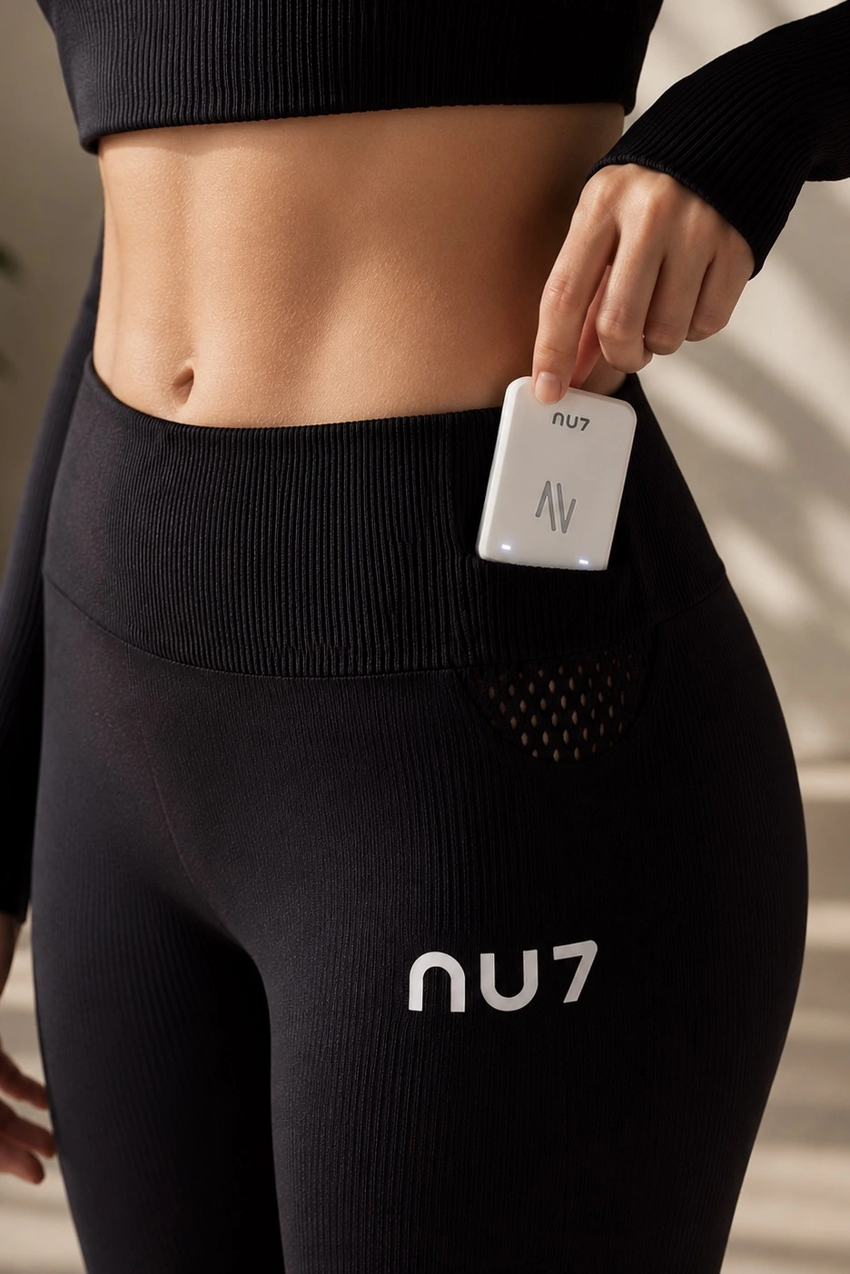 NU7 leggings with the X1 module going into the waistband